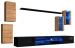 Sektsioonkapp ASM Switch XXV, tamm v./must v., 280 cm x 40 cm x 150 cm