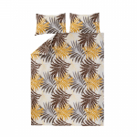 Voodipesukomplekt Domoletti Abstract Leave, pruun v./beež v., 50 x 70 cm, 200 x 220 cm, 3 tk