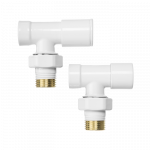 Radiaatori nurgaventiilide komplekt Invena, kruvimine, valge v.