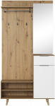 Esiku kapp Nordic, tamm v./valge v., 40 cm x 100 cm x 204 cm