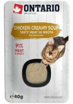 Kassi m&auml;rgtoit Ontario Tasty Meat In Broth Chicken Creamy Soup, kanaliha, 0.04 kg