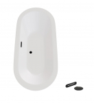 Vann, sisseehitatav Besco Victoria, 160 cm x 75 cm x 44 cm, ovaalne, valge