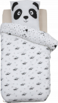 Laste voodipesukomplekt Atmosphera Panda, valge v./must v., 140 x 200 cm