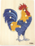 Puidust pusle Viga Toys Montessori Rooster, mitmev&auml;rviline, 8 tk