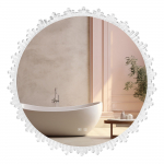 Peegel Rea Crystal XO, valgustusega, rippuv, 80 cm x 80 cm, l&auml;bipaistev v.