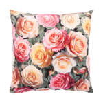 Dekoratiivne padi Home4you Holly Romantic Rose, valge v./roheline v./roosa v., 45 cm x 45 cm