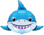 Fooliumist &otilde;hupall erikujuga Flexmetal Shark Head, sinine v./valge v.