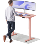 Arvutilaud reguleeritava k&otilde;rgusega Desktronic HomePro, 120 cm x 60 cm, 61 - 127 cm, roosa v.