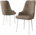 Toolide komplekt Kalune Design Trex 240CHR1648, matt, valge v./cappuccino v., 42 cm x 46 cm x 95 cm, 2 tk