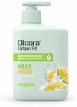 Vedelseep, k&auml;te jaoks gl&uuml;tseriiniga Dicora Milk & Melon, melon, 500 ml