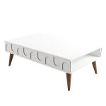 Kohvilaud Kalune Design Lyon 34, valge v./p&auml;hklipuu v., 105 cm x 60 cm x 34.6 cm