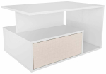 Kohvilaud Kalune Design Mana, valge v./beež v., 90 cm x 60 cm x 48.6 cm