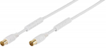 Juhe Vivanco HQ TV/Radio Antenna 48123 Coax plug, Coax socket, 10 m, valge v.