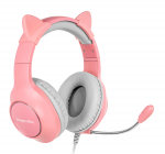 Juhtmega m&auml;nguri peakomplekt lastele Kruger&Matz Gamer Kids Gamer Kids, roosa v.