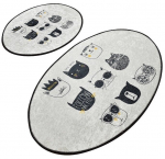 Vannitoamattide komplekt Foutastic Cutie 359CHL2492, valge v./must v., 100 cm x 60 cm