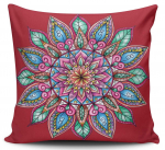 Dekoratiivne padi Mioli Decor, punane/mitmev&auml;rviline, 43 cm x 43 cm