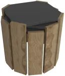 Kohvilaud Kalune Design Lori, antratsiit v./p&auml;hklipuu v., 44.5 cm x 44.5 cm x 41 cm