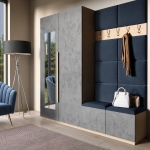 Dekoratiivsed tekstiilist seinapaneelid Quadratta, 200 cm x 100 cm, 3.5 cm, tume grafiit v., 10 tk