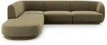 Nurgadiivan Micadoni Home Miley Velvet 6 Seats, roheline v., vasak, 252 x 220 cm x 74 cm