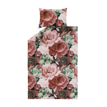 Voodipesukomplekt Domoletti Vintage Rosei, roheline v./roosa v., 140 x 200 cm
