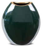 Dekoratiivne vaas Amora 2, 16 cm, kuldne/roheline