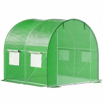 Akendega kaarjas kasvuhoone Springos GT0001, pol&uuml;et&uuml;leen, 2 x 2 m
