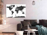 Reproduktsioon Artgeist Black And White Map, k-a-0423-b-a, 30 cm x 20 cm
