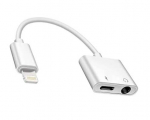 Adapter Digitalome LCB-108 Lightning Male, Lightning / 3.5 mm Female, 0.12 m, valge