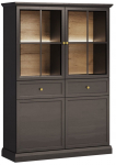 Vitriinkapp Gala Meble Lucca W4D2S, must v., 118.5 cm x 41.5 cm x 164.5 cm