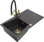 K&ouml;&ouml;givalamu koos kraaniga Mexen Cesar Duo, graniit, 77.5 cm x 47 cm x 20 cm, must/kollane