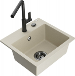 K&ouml;&ouml;givalamu koos kraaniga Mexen Milo Flora, graniit, 43.5 cm x 41 cm x 17.1 cm, beež