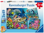 Pusle 3in1 Ravensburger Sea Animals, 21 cm x 21 cm, 147 tk, mitmev&auml;rviline