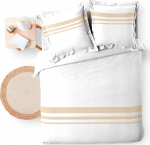 Voodipesukomplekt Douceur d`Interieur Margaux, valge v./beež v., 63 x 63 cm, 220 x 240 cm, 3 tk