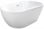Vann, teisaldatav Besco Navia, 150 cm x 80 cm x 60 cm, ovaalne, valge/kroom