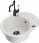 K&ouml;&ouml;givalamu koos kraaniga Mexen Kevin Carla, graniit, 58.6 cm x 45.8 cm x 19 cm, valge/must