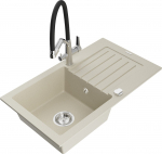 K&ouml;&ouml;givalamu koos kraaniga Mexen Pablo, graniit, 75.2 cm x 43.6 cm x 16.1 cm, beige+black/chrome