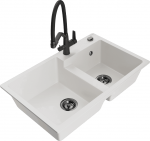 K&ouml;&ouml;givalamu koos kraaniga Mexen Tomas, graniit, 80 cm x 50 cm x 19 cm, valge/must