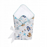 Beebi tekk-&uuml;mbrik First Bear & Fox, sinine/pruun/valge