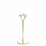 K&uuml;&uuml;nlahoidja Salma 01, kristall/metall, &Oslash; 8 cm, 19 cm, l&auml;bipaistev v./kuldne v.