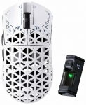 Juhtmevaba m&auml;nguhiir Attack Shark R5 Ultra, 2.4 ghz / bluetooth / usb, valge v.