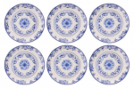 Taldrikute komplekt prae Hermia Blue Flower, 25.5 cm x 25.5 cm x 2.5 cm, sinine v./valge v.