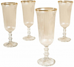 Veiniklaaside komplekt Hermia Splendid, klaas, 0.12 l, 4 tk, kuld v.