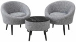 M&ouml;&ouml;blikomplekt Hanah Home Lida Linen, sise, must v./hall v.