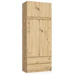 Riidekapp Akord Furniture Factory S90, artisan oak v., 90 cm x 51 cm x 234 cm