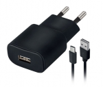 Telefoni laadija Forever, USB/AC/DC, must v.