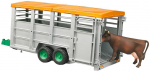 M&auml;nguhaagis Bruder Cattle Transport Trailer With Cow 02227, 1:16, hall v.