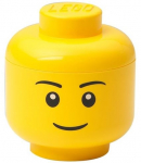 Hoiukast LEGO&reg; Storage Head Boy, kollane v., 10.5 x 10.5 x 12 cm