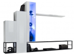 Sektsioonkapp ASM Switch M8, valge v./must v., 240 cm x 40 cm x 151 cm