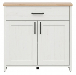 Kummut Loksa S455-KOM2D1S-APW, tamm v./valge v., 98.5 cm x 36.5 cm x 101.5 cm