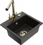 K&ouml;&ouml;givalamu Mexen Milo 6505-75-671600-50, graniit, 43.5 cm x 41 cm x 17.1 cm, kuldne/must